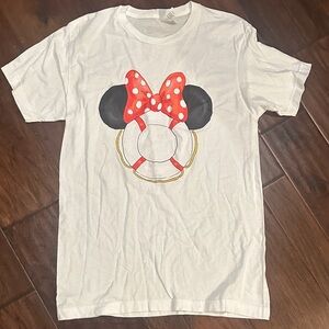 Disney Cruise Tultex White Tee with Red Bow and Black Ears